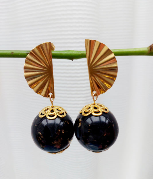 Black Gold Foil Earrings