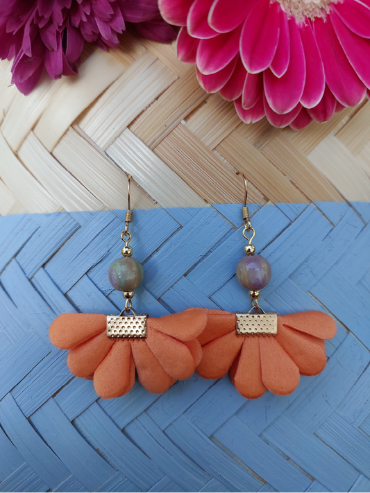 Daisy Petal Earrings - Orange