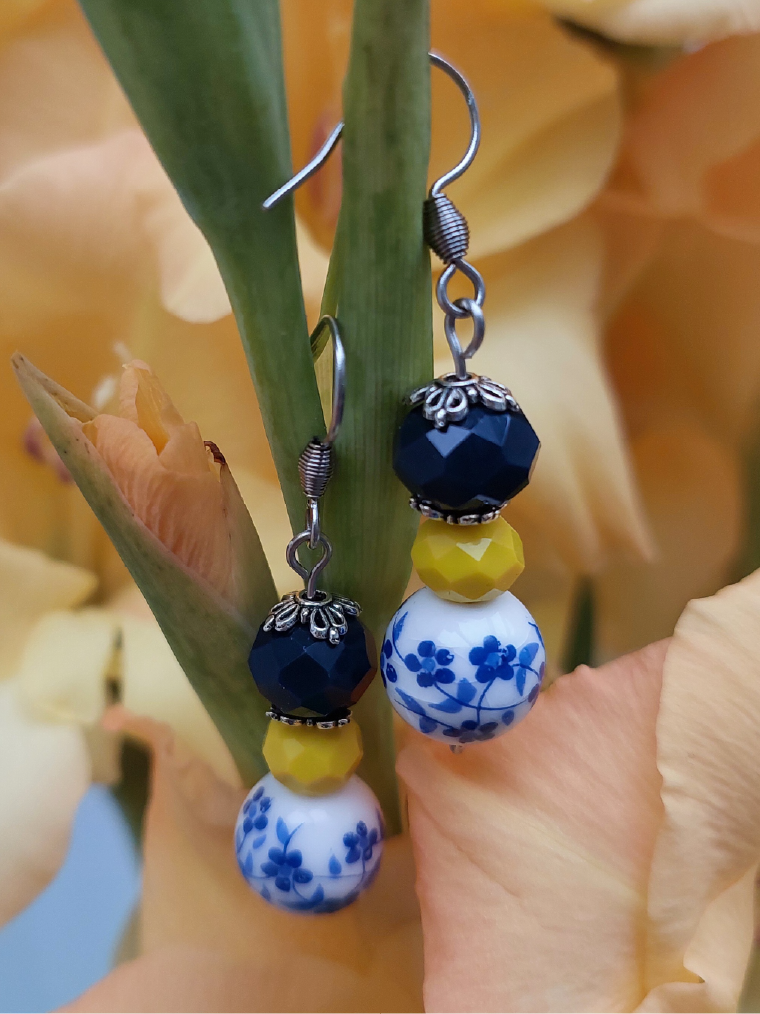 Delft Blue Stack Earrings