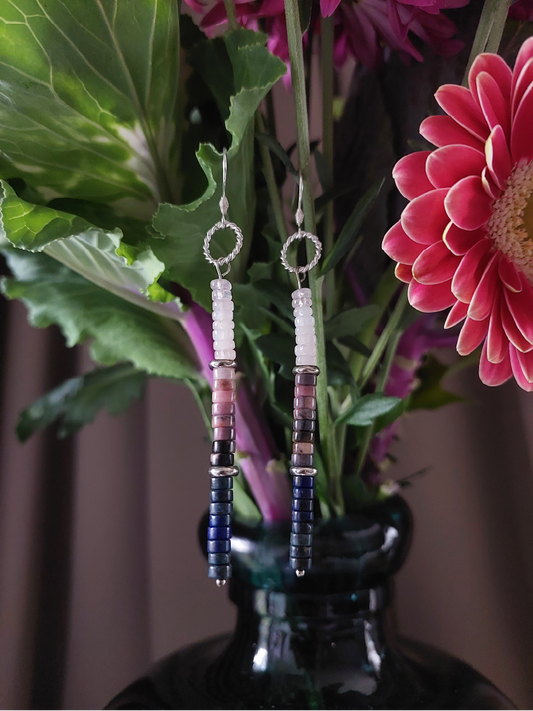 Lapis Lazuli Gemstone Disc Drop Earrings