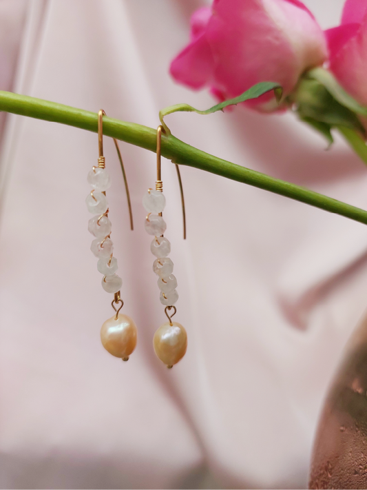 Malaysia Jade & Freshwater Pearl Drop Earrings