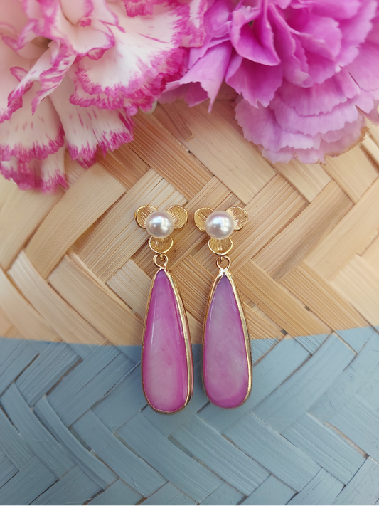 Pink Freshwater Shell Drop Earrings