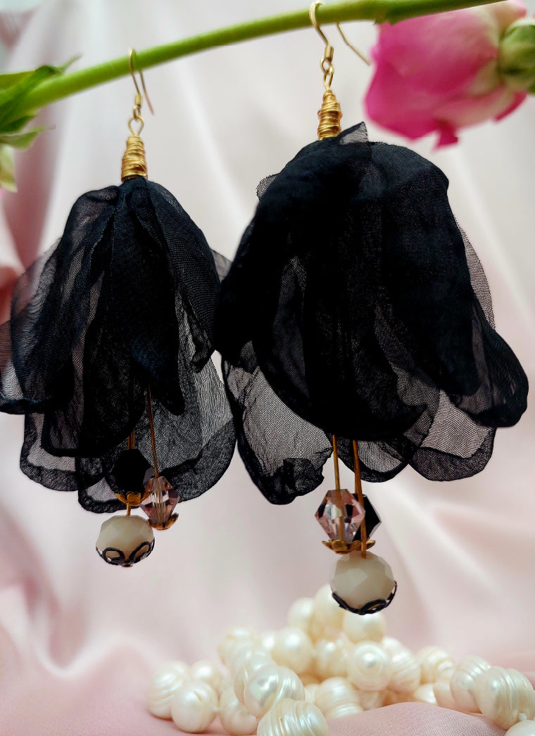 The Little Black Dress Petal Earrings