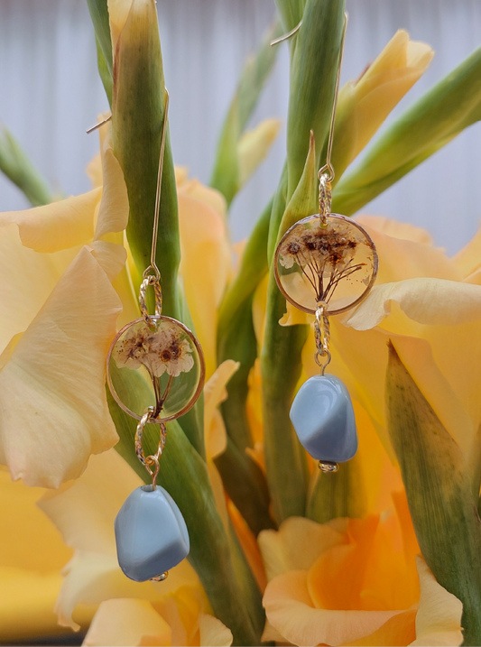 Wildflower Drop Earrings - Blue